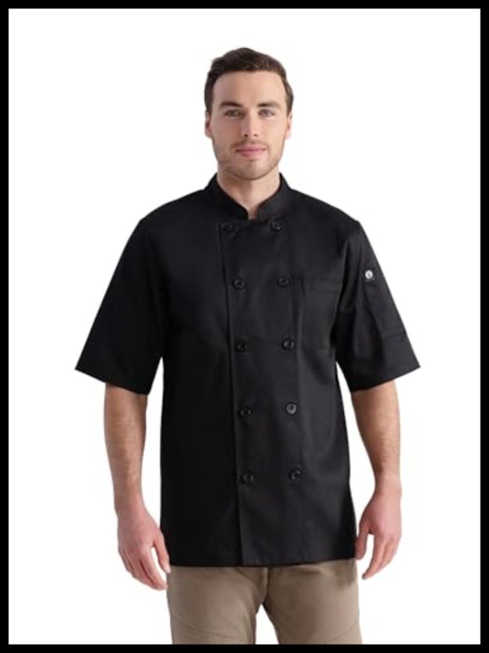 Unisex Volnay Chef Coat Short Sleeve Polycotton Double-Breasted